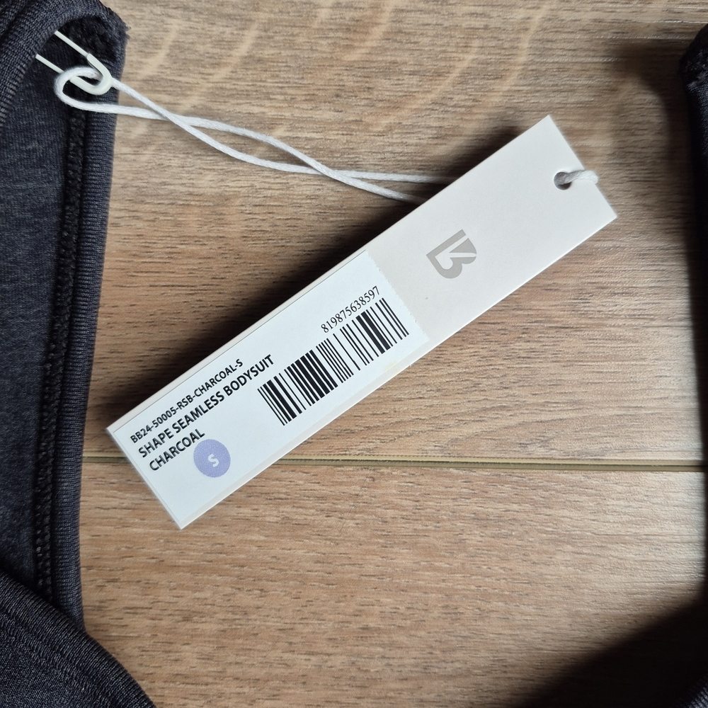 NWT Buff Bunny Corset Charcoal Gray Bodysuit Seamless Shapewear Small 24" Inseam - Picture 6 of 9